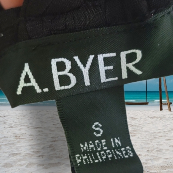 A. Byer Turquoise Embellished Braided Black Mini Dress Size Small - Picture 7 of 9